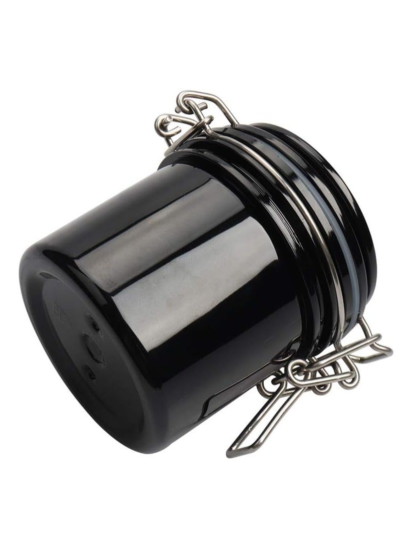 Mekupeu Eyelash Glue Storage Tank Individual Adhesive Stand Activated Carbon Cylinder Jar Sealed Container Lash Extension Tool, Black, 1PCS - Image 2