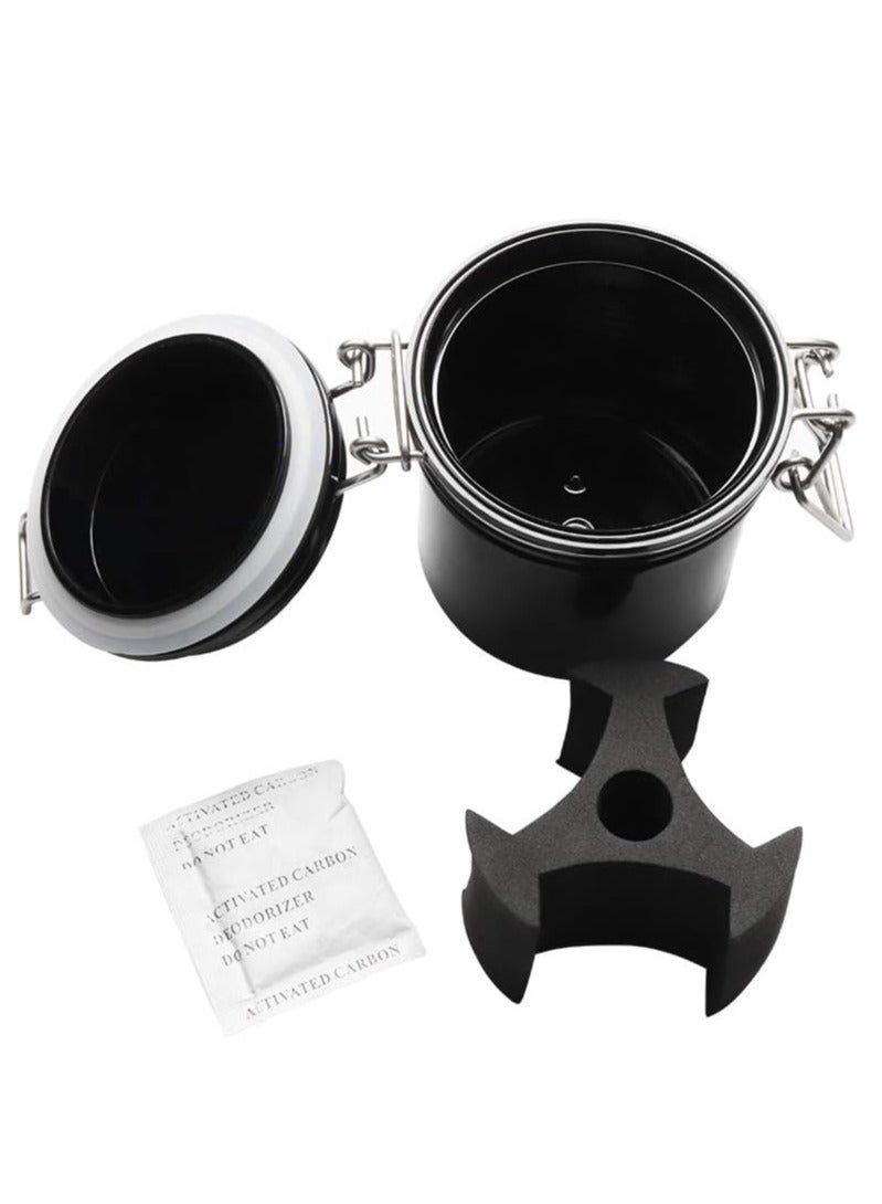 Mekupeu Eyelash Glue Storage Tank Individual Adhesive Stand Activated Carbon Cylinder Jar Sealed Container Lash Extension Tool, Black, 1PCS - Image 4