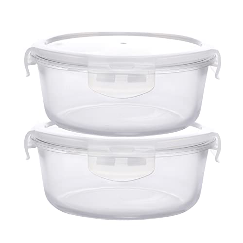 Cutting EDGE 400ml Round Borosilicate Glass Food Storage Containers with Airtight Leak-Proof Lids – Set of 2 | Microwave, Freezer & Dishwasher Safe | Transparent Lunch Boxes - Image 3