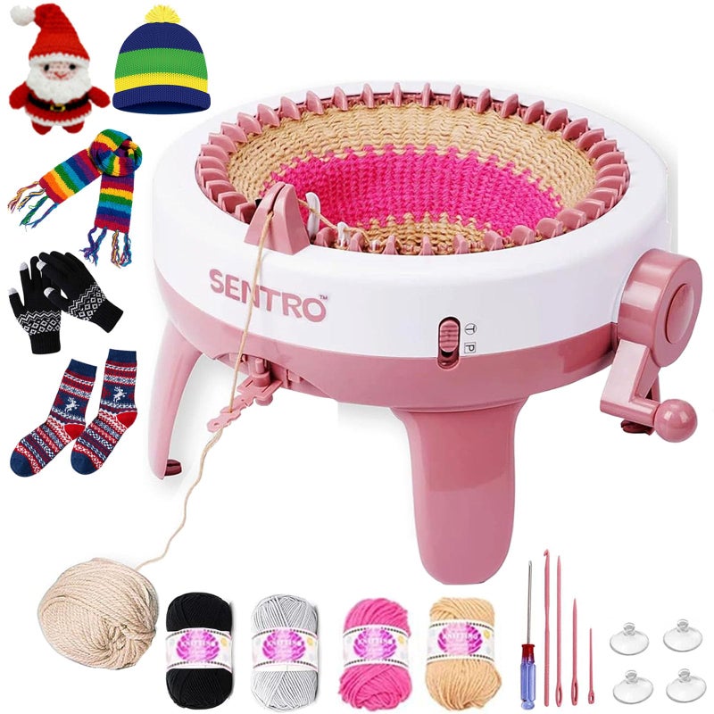 Cyandream Sentro Knitting Machine, 48 Needles Smart Knitting Crochet Machine with Row Counter for Adults and Beginners, Automatic Circular Weaving Spinning Knitting Loom Machine Kit for Hat,Socks,Scarves,Gloves - Image 1