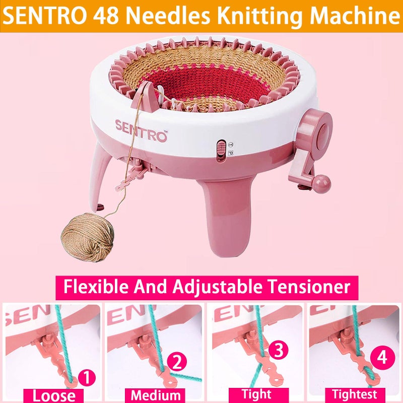 Cyandream Sentro Knitting Machine, 48 Needles Smart Knitting Crochet Machine with Row Counter for Adults and Beginners, Automatic Circular Weaving Spinning Knitting Loom Machine Kit for Hat,Socks,Scarves,Gloves - Image 4