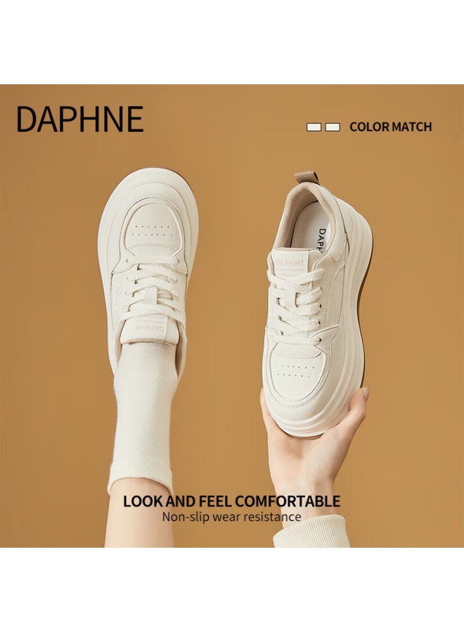 Daphne Women's White Sneakers New Spring Casual Thick-soled Sports Shoes Women's Skate Shoes - Image 1