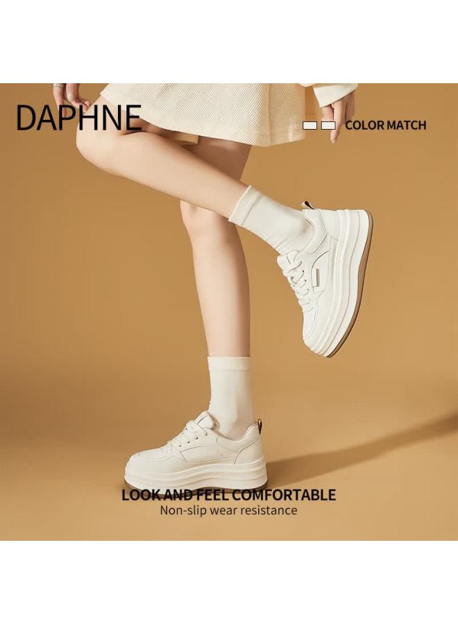 Daphne Women's White Sneakers New Spring Casual Thick-soled Sports Shoes Women's Skate Shoes - Image 3