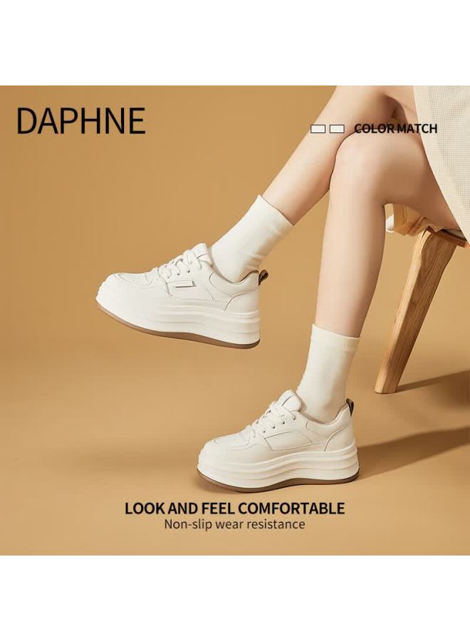 Daphne Women's White Sneakers New Spring Casual Thick-soled Sports Shoes Women's Skate Shoes - Image 4