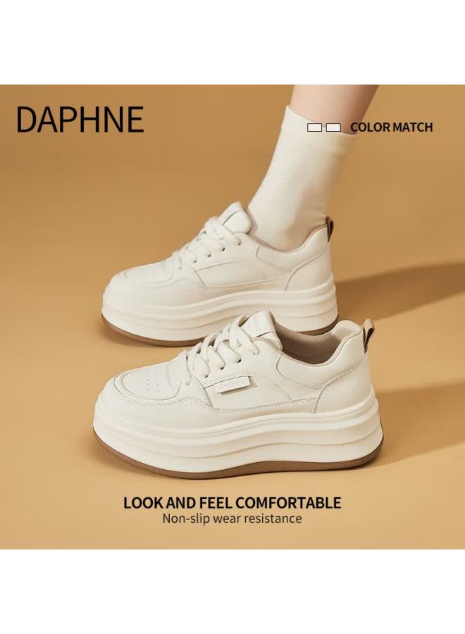 Daphne Women's White Sneakers New Spring Casual Thick-soled Sports Shoes Women's Skate Shoes - Image 5