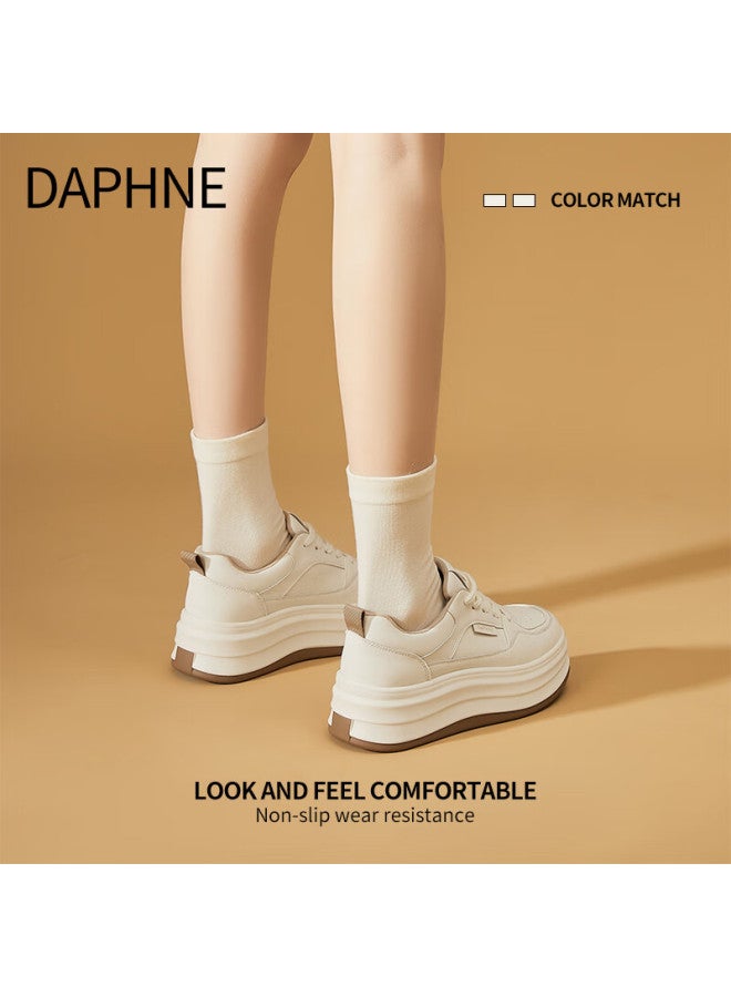 Daphne Women's White Sneakers New Spring Casual Thick-soled Sports Shoes Women's Skate Shoes - Image 2