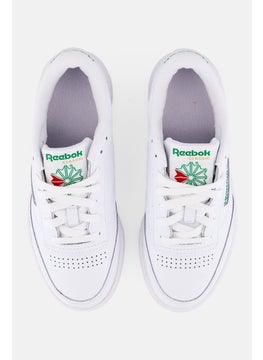 Reebok Kids Boy Club C 85 Lace Up Tennis Shoes, White  - Image 4