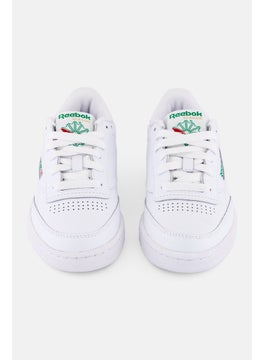 Reebok Kids Boy Club C 85 Lace Up Tennis Shoes, White  - Image 3