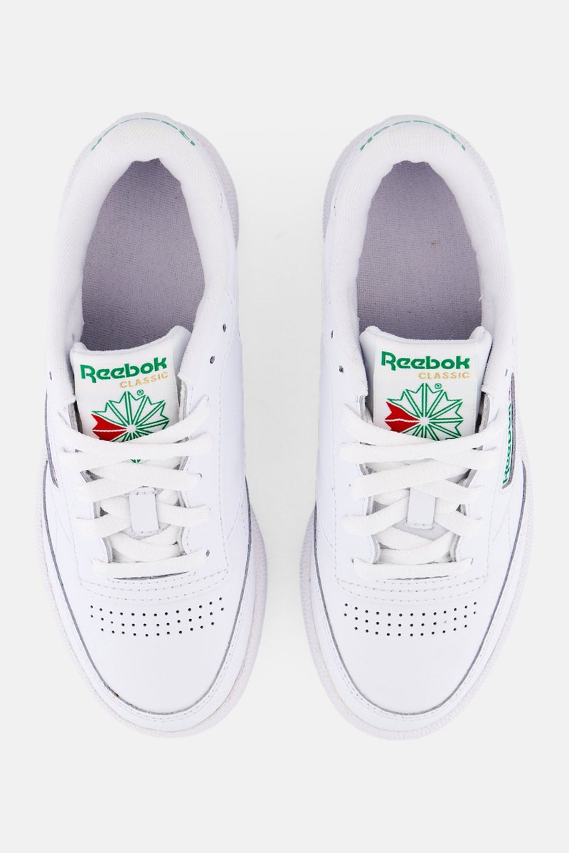 Reebok Kids Boy Club C 85 Lace Up Tennis Shoes, White  - Image 4