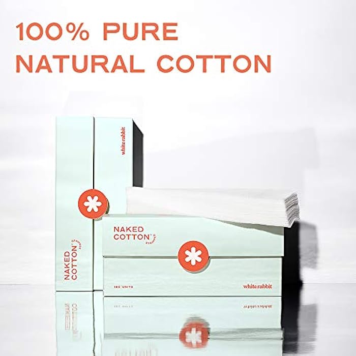 White Rabbit – Naked Cotton Stripped – 100% Unbleached Cotton Sheets for DIY Face Masks | Soak in Toner, Serum & Essence | Lint-Free, Natural & Cruelty-Free | Korean Skin Care Product (180 Count) - Image 5