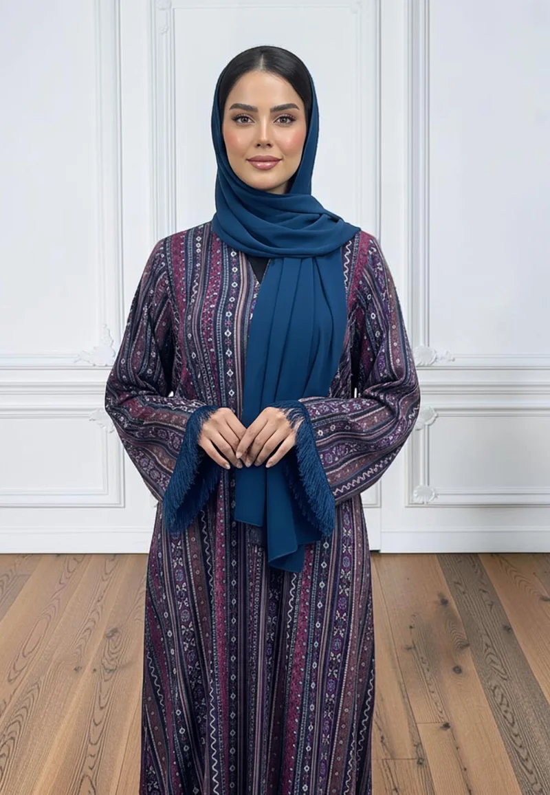 NUKHBAA Bohemian Patterned Abaya-871