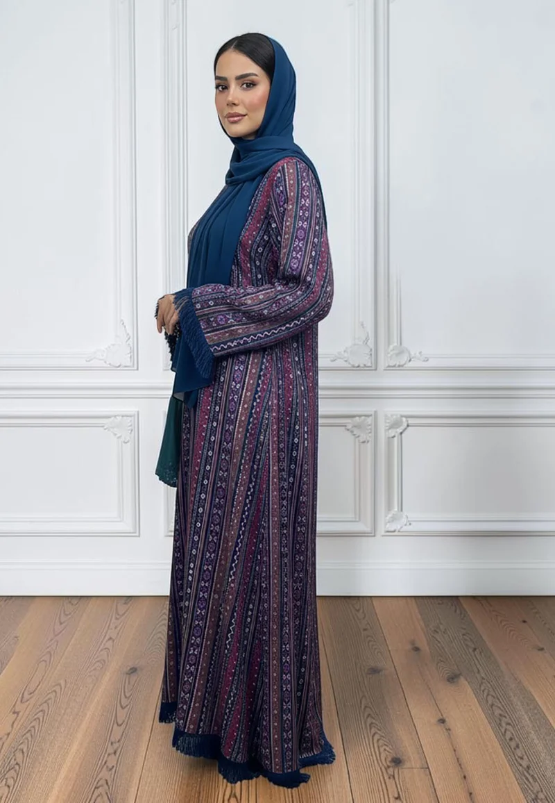 Nukhbaa  Bohemian Patterned Abaya-871 for Women | Best Price UAE