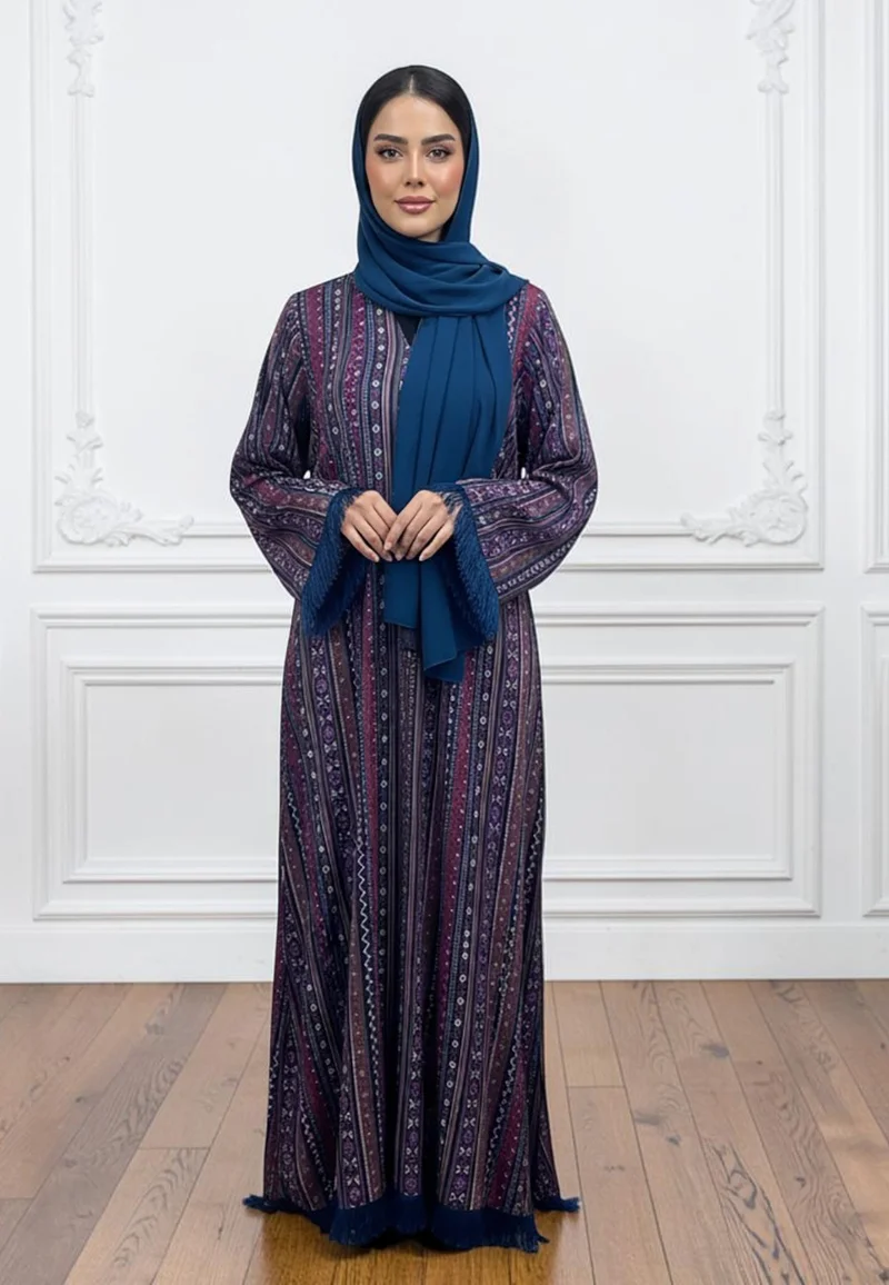 NUKHBAA Bohemian Patterned Abaya-871
