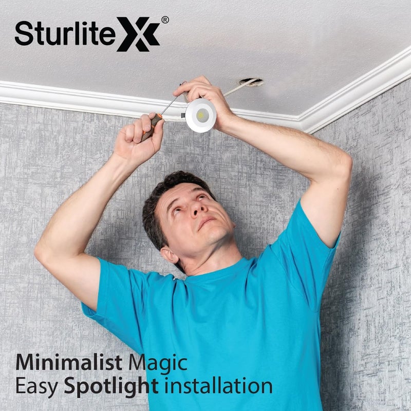 Sturlite سبوتلايت ستورلايت 3 واط LED 3000 كلفن لون أبيض دافئ تصميم مدمج 36 مم قطع ضوء سقف تقنية CRI مع حماية عالية الجهد حزمة من 6 - Image 5