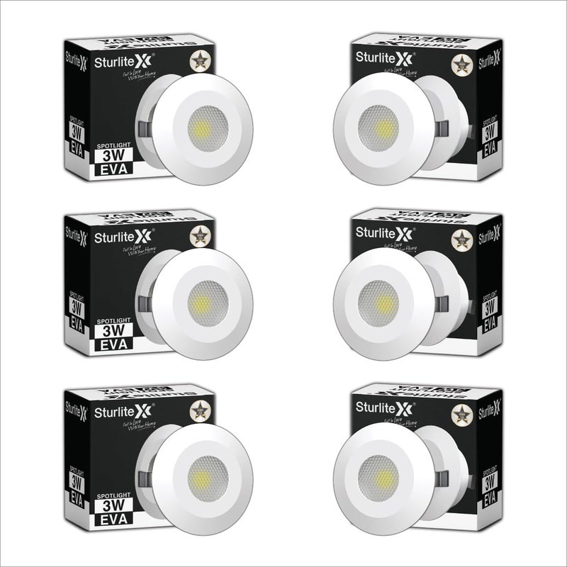 Sturlite سبوتلايت ستورلايت 3 واط LED 3000 كلفن لون أبيض دافئ تصميم مدمج 36 مم قطع ضوء سقف تقنية CRI مع حماية عالية الجهد حزمة من 6 - Image 1