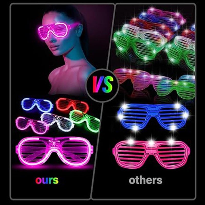 Bukela Light-up LED Glasses, 5 Pack Glasses Heart Shape Toys Party Favors Glow In The Dark Party Favors Supplies (Window) - Image 4