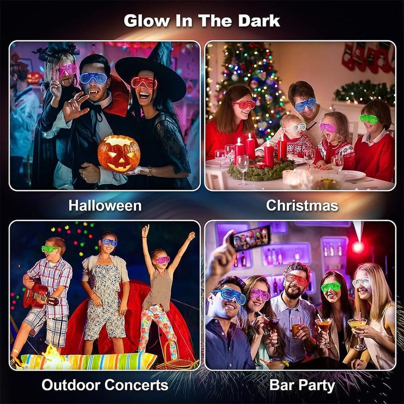 Bukela Light-up LED Glasses, 5 Pack Glasses Heart Shape Toys Party Favors Glow In The Dark Party Favors Supplies (Window) - Image 5
