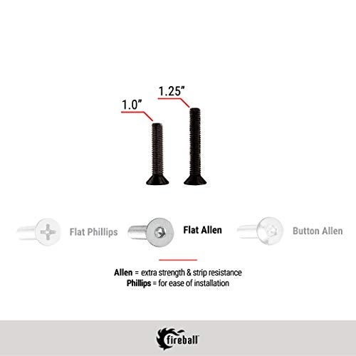 Fireball Dragon Black Stainless Steel Skateboard Hardware Set (Flat Allen, 1.0") - Image 2