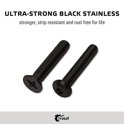 Fireball Dragon Black Stainless Steel Skateboard Hardware Set (Flat Allen, 1.0") - Image 3