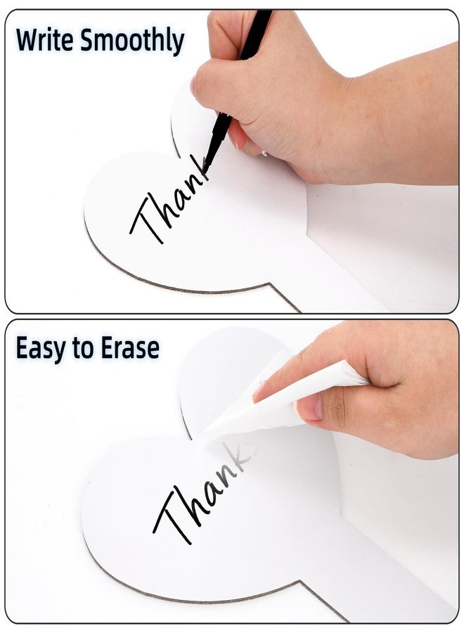 Cididu 30 Pack Dry Erase Answer Paddle, Mini Heart Shape White Boards, Double Sided Handheld Paddle, Thickened Small Dry Erase Signs Auction Paddles for Bidding Voting Games Students Teachers Supplies - Image 3