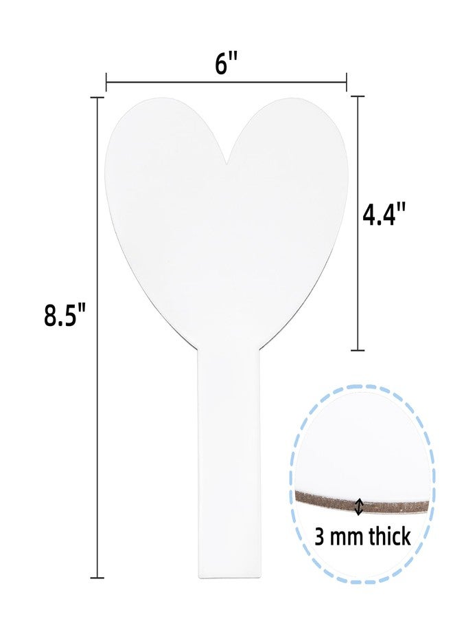 Cididu 30 Pack Dry Erase Answer Paddle, Mini Heart Shape White Boards, Double Sided Handheld Paddle, Thickened Small Dry Erase Signs Auction Paddles for Bidding Voting Games Students Teachers Supplies - Image 2