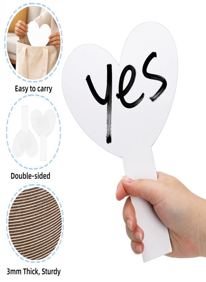 Cididu 30 Pack Dry Erase Answer Paddle, Mini Heart Shape White Boards, Double Sided Handheld Paddle, Thickened Small Dry Erase Signs Auction Paddles for Bidding Voting Games Students Teachers Supplies - Image 4