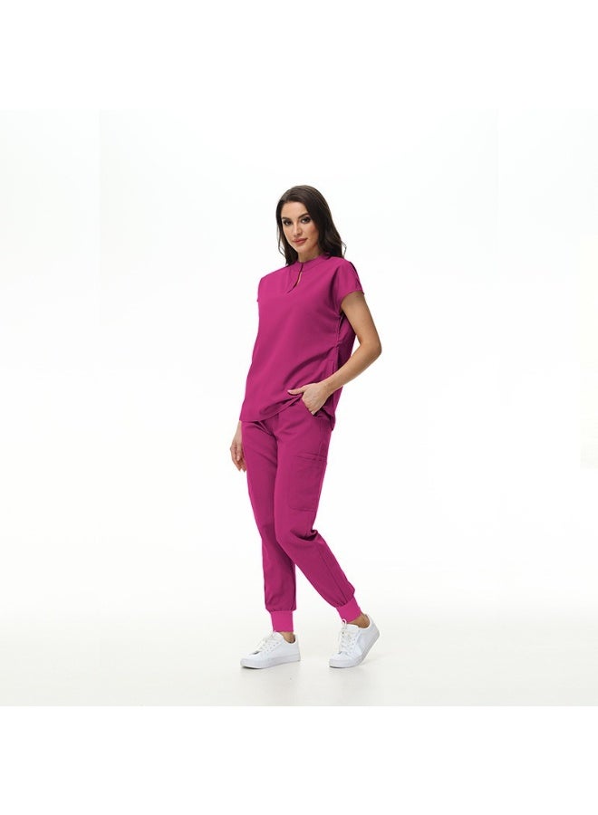 NIBEMINENT Multi-coloured Nurse Uniform Hand-washing Clothes Women's Suit Stand-up Collar Slim Thin Dental Hospital Pet Shop Medical Care - Image 1