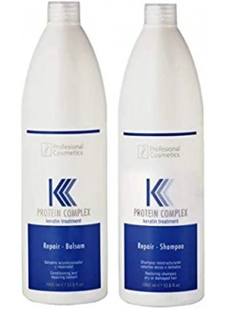 بروفشنال كوزماتيكس شامبو وبلسم للعناية بالشعر بتركيبة البروتين أبيض 2*1000ملليلتر - Image 1