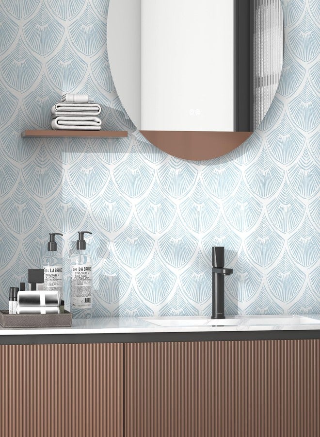 tiltil Peel and Stick Wallpaper Blue and White Wallpaper 17.3"×78.8" Modern Striped Wallpaper Vinyl Boho Removable Wallpaper Self Adhesive Wallpaper for Bedroom and Bedroom - Image 5