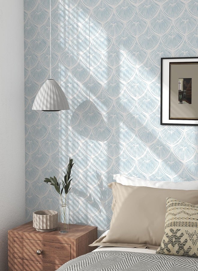 tiltil Peel and Stick Wallpaper Blue and White Wallpaper 17.3"×78.8" Modern Striped Wallpaper Vinyl Boho Removable Wallpaper Self Adhesive Wallpaper for Bedroom and Bedroom - Image 2