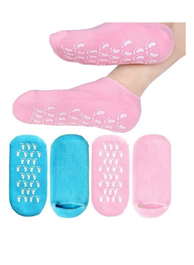 PRITASHA Moisturizing Socks Spa Quality Gel, Repair Dry Cracked Skins For Foot, Pain Relief Socks Women, Leg Crack Socks, Eliminate Cracks (SPA GEL SOCKS MULTI COLOR) - Image 1