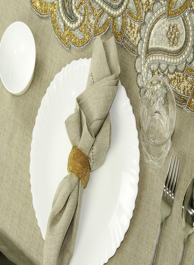 COTTON CRAFT Glitz Handmade Beaded Dining Table Napkin Rings - Set of 12 - Halloween Harvest Autumn Fall Thanksgiving Holiday Christmas Xmas Celebration Festive Party Gift Décor - Gold - Image 5