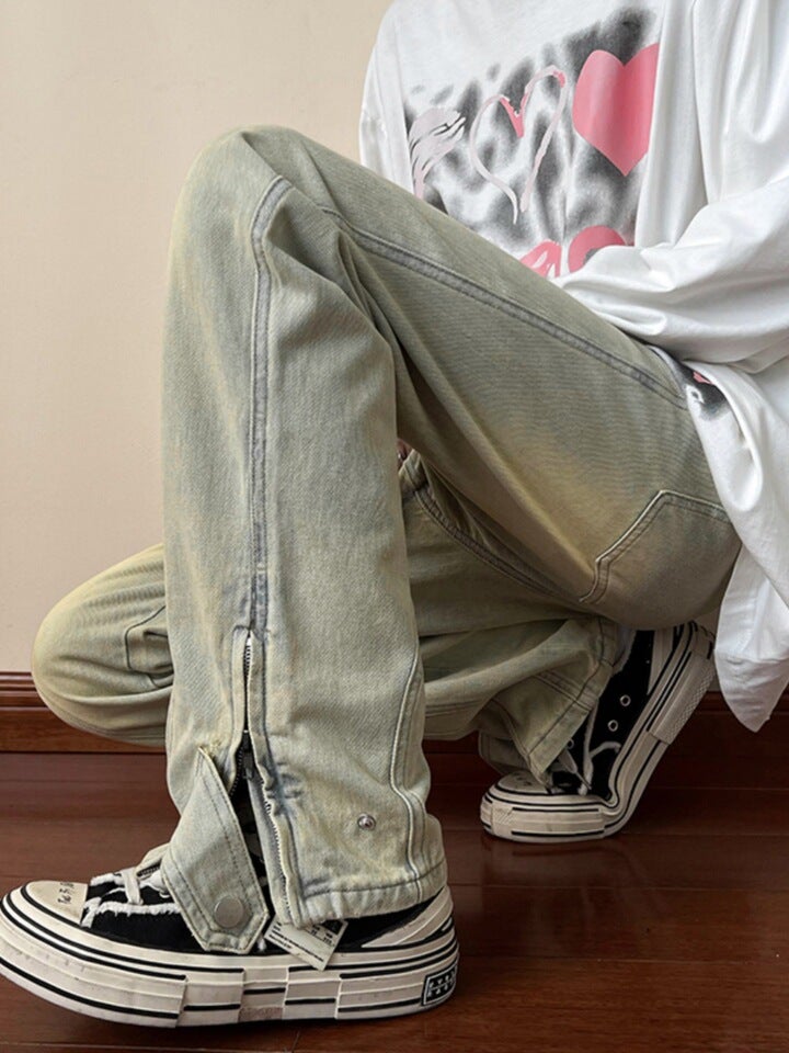Unisex Classic Denim Jeans Loose Fit Daily Outdoor Wear - Image 4