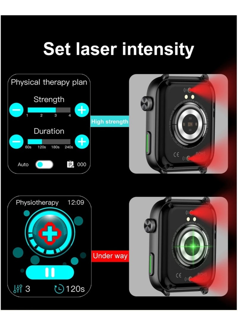 AROAQ - New Laser Therapy Health Smart Watch with Uric Acid Blood Sugar Blood Lipid and Blood Pressure Monitoring Smart Bluetooth Call - Image 1
