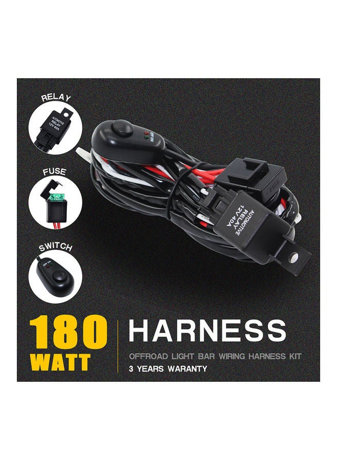 NIBEMINENT Wiring Harness Switch Relay Kit for Connect 2 LED Work Driving Light Bar - Image 1