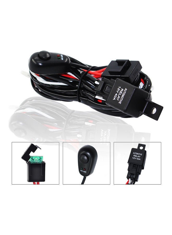 NIBEMINENT Wiring Harness Switch Relay Kit for Connect 2 LED Work Driving Light Bar - Image 2