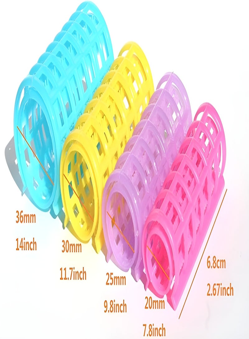 بكرات شعر بلاستيكية سهلة التركيب لتصفيف الشعر للبنات والنساء، بكرات تجعيد الشعر بدون تموجات حرارية، بكرات شعر من البلاستيك بكباسين للف وتصفيف الشعر ( 4 قطعه) لتناسب جميع الشعر متعددة الألوان - Image 2