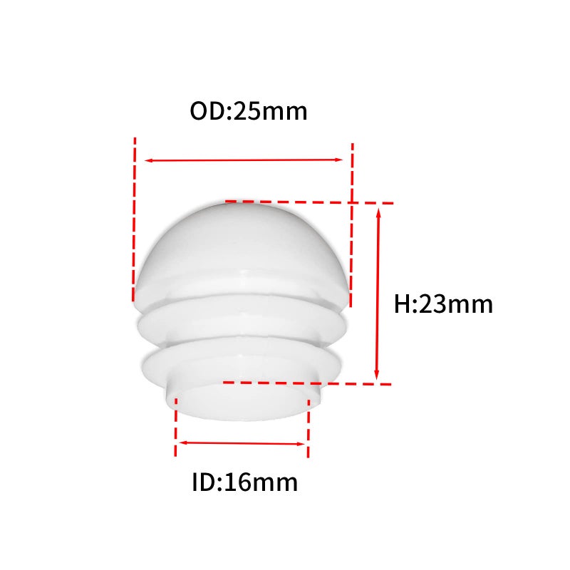 Flyshop 16-Pack Plastic End Caps Round Tube Inserts Furniture Glides For Tables And Chairs (1"", 25 Mm, Od, White) - Image 3