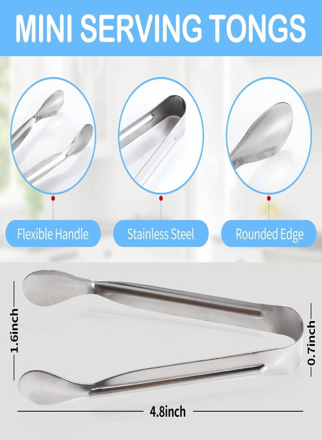 Sunenlyst 18PCS Mini Tongs for Appetizers, 5Inch Serving Tongs, Ice Tong Appetizer Tong, Small Tongs for Serving Food, Kitchen Utensils for Sugar Cubes, Coffee, Tea Party, Dessert, Charcuterie Board - Image 2