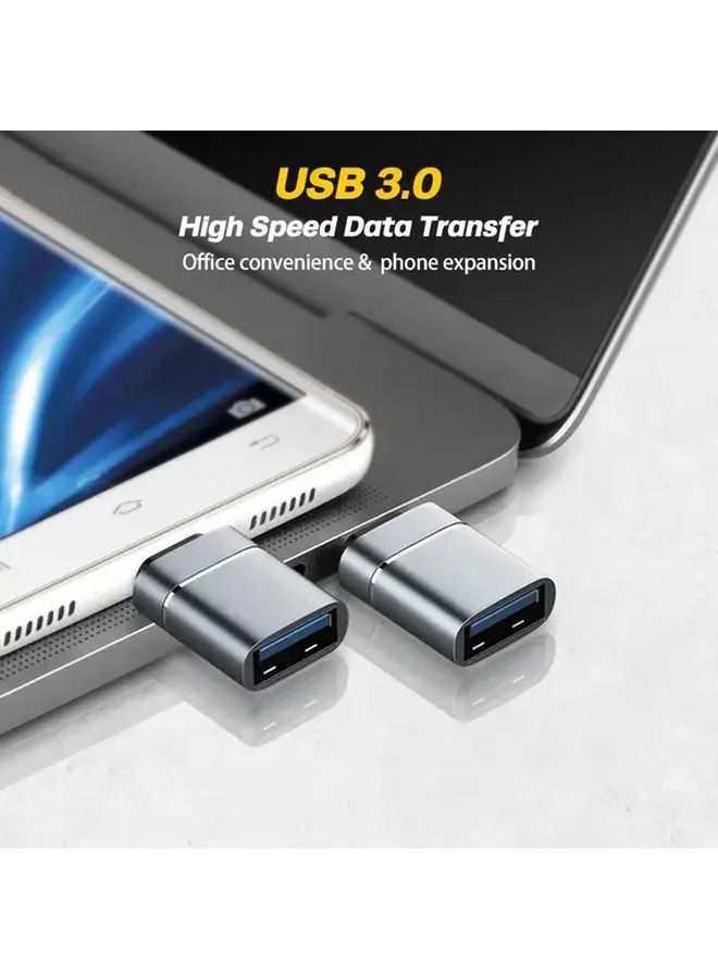 USB C To USB Adapter USBC Male To Female 3 0 OTG Type C Thunderbolt 4 Converter Data Transfer For Mac iPad Microsoft Surface Samsung Galaxy S25 S24 Compact High Speed Black 4pcs - Image 4