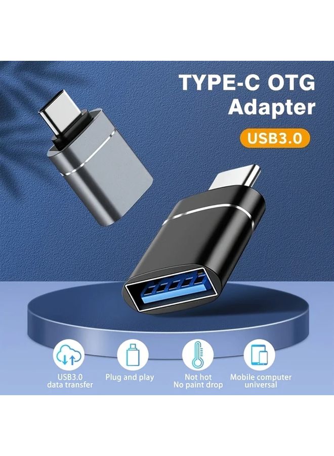 USB C To USB Adapter USBC Male To Female 3 0 OTG Type C Thunderbolt 4 Converter Data Transfer For Mac iPad Microsoft Surface Samsung Galaxy S25 S24 Compact High Speed Black 4pcs - Image 3