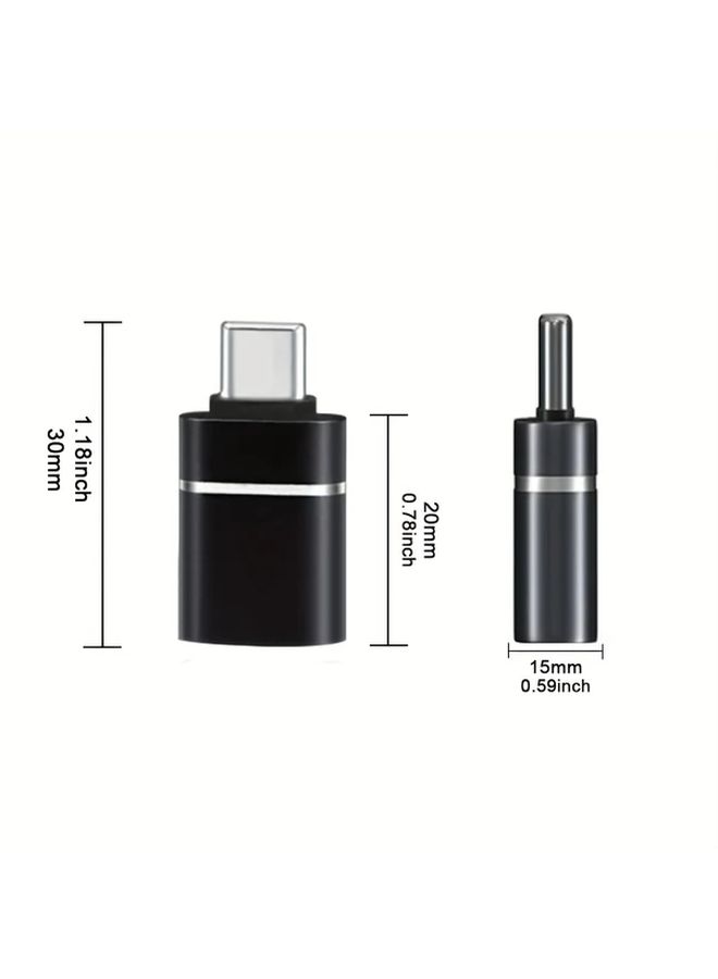 USB C To USB Adapter USBC Male To Female 3 0 OTG Type C Thunderbolt 4 Converter Data Transfer For Mac iPad Microsoft Surface Samsung Galaxy S25 S24 Compact High Speed Black 4pcs - Image 2