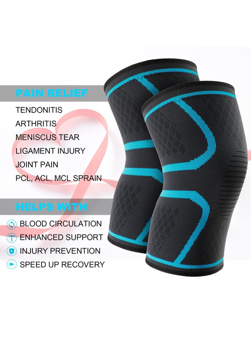 Dual Pack Compression Knee Sleeves for Men and Women - Pain Relief, Arthritis, Recovery, Sports Support for Walking, Running, and More - pzsku/ZFD56665C41584F55E43BZ/45/_/1713522414/f891adf7-219a-4341-af9f-e17ac9d5776a