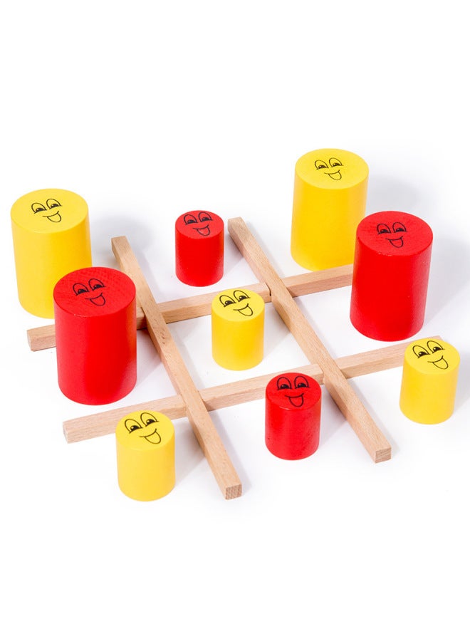 Wooden Fun Children's Parent-Child Doll Well Zi Chess Big Eat Small Interactive Toy Children's Thinking Training Intellectual Development-Color:Eat Small Tic-tac-toe - Image 3