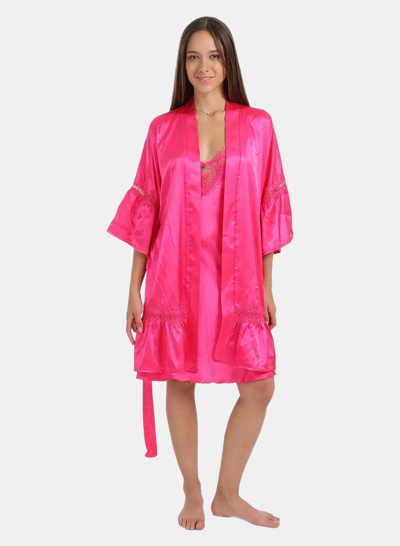 Carina Satin Robe with Ruffles - Image 5