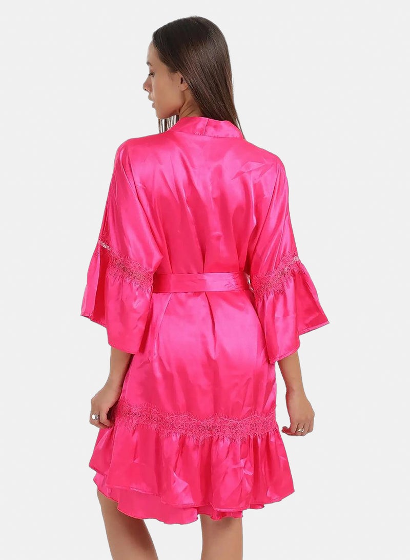 Carina Satin Robe with Ruffles - Image 4