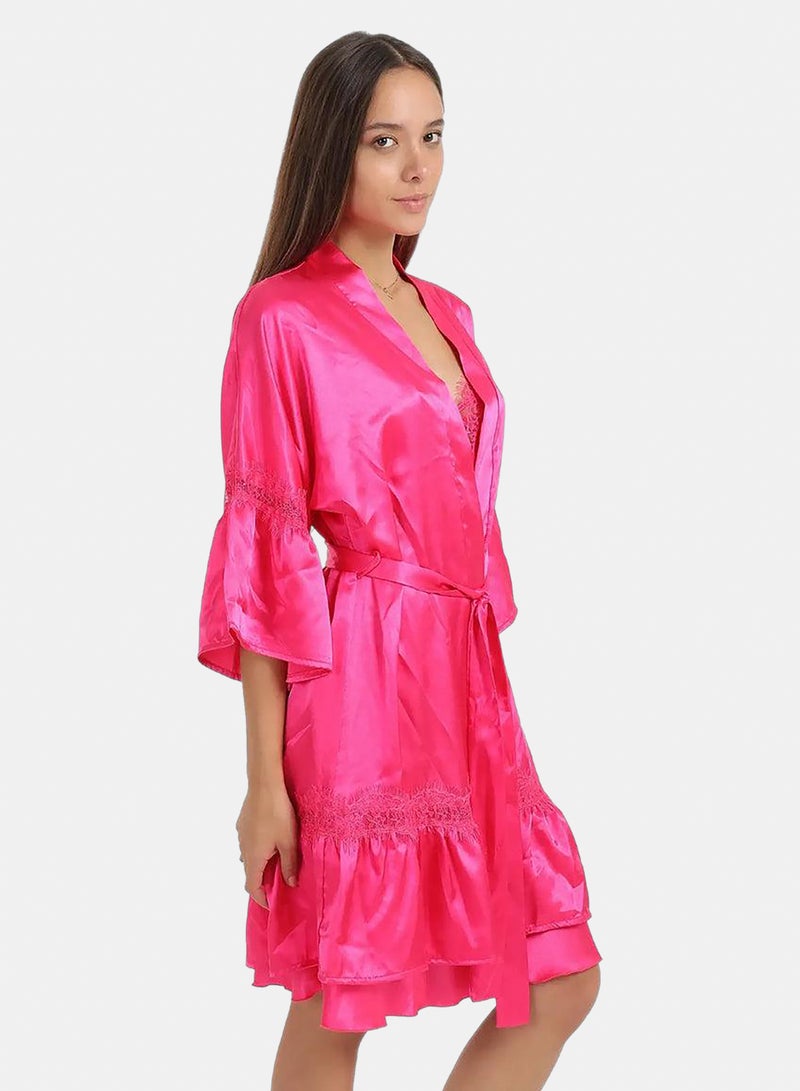 Carina Satin Robe with Ruffles - Image 2