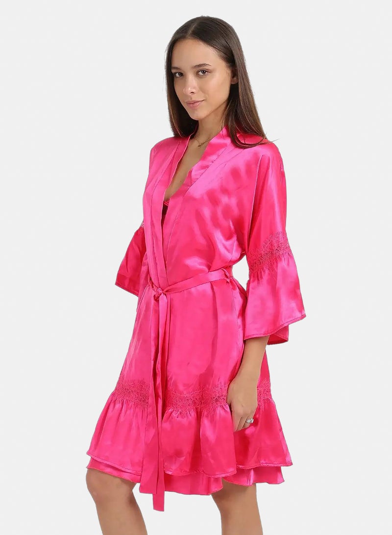 Carina Satin Robe with Ruffles - Image 3