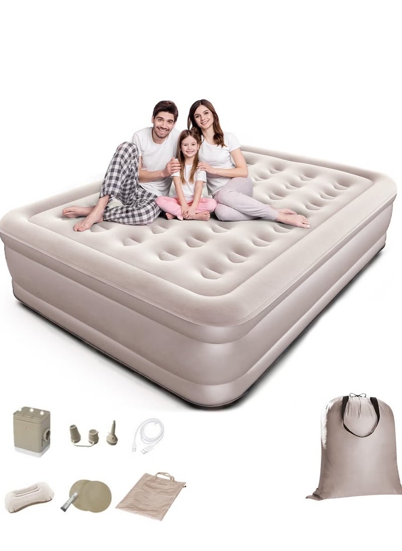 ELTRAZONE - Double Outdoor Camping Waterproof Air Mattress – Fast Auto-Inflatable Bed with Built-in Electric Pump, Portable Sofa Bed for Home, Tent, Car, Truck, and Outdoor Adventures - Image 1