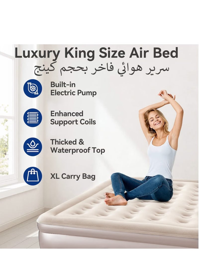 ELTRAZONE - Double Outdoor Camping Waterproof Air Mattress – Fast Auto-Inflatable Bed with Built-in Electric Pump, Portable Sofa Bed for Home, Tent, Car, Truck, and Outdoor Adventures - Image 1